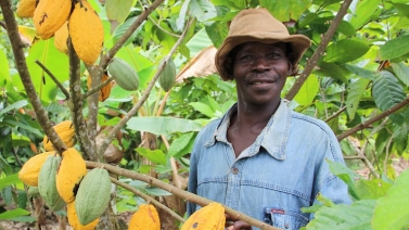 Man standing in trees