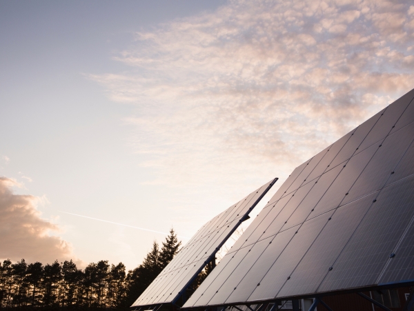 Mars relying on solar panels for energy use.